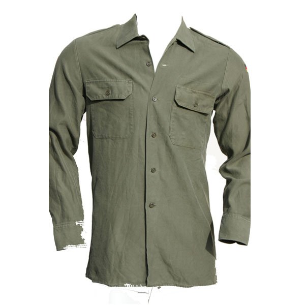 thumbnail image 2 of Vintage German Army BW Moleskin Field Jacket Shirt - 100% Cotton Olive Drab Green - Cold War Era 2 of 5