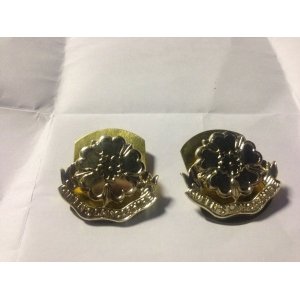 British Army Queens Lancashire Collar Dogs Pair