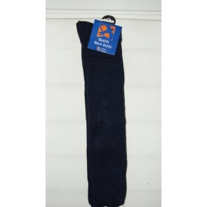 Work Wool Blend White / Navy Boot Socks x 2 Pairs 7-11 size