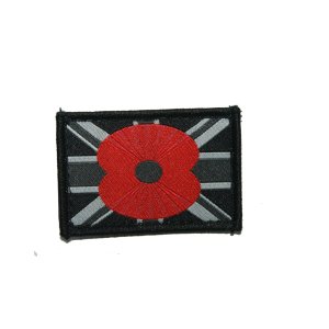 British Army ww2 Remembrance Poppy Union Flag Black Velcro Back