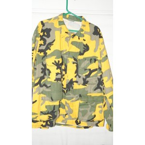 U.s Army Yellow Camo Shirt Jacket XL
