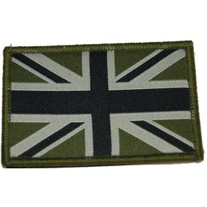 British Army Union Flag Green Velcro Back Large