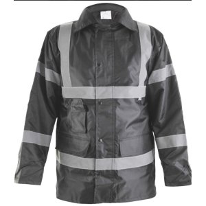 Thermal Hi vis padded Black waterproof parka jacket