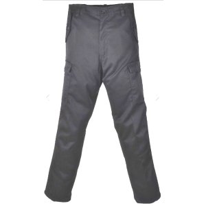 Black Poly/Cotton Multi Pocket Combat Trousers